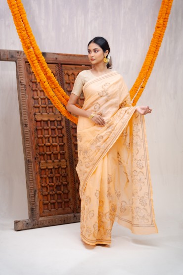Embroidered Cotton Sari